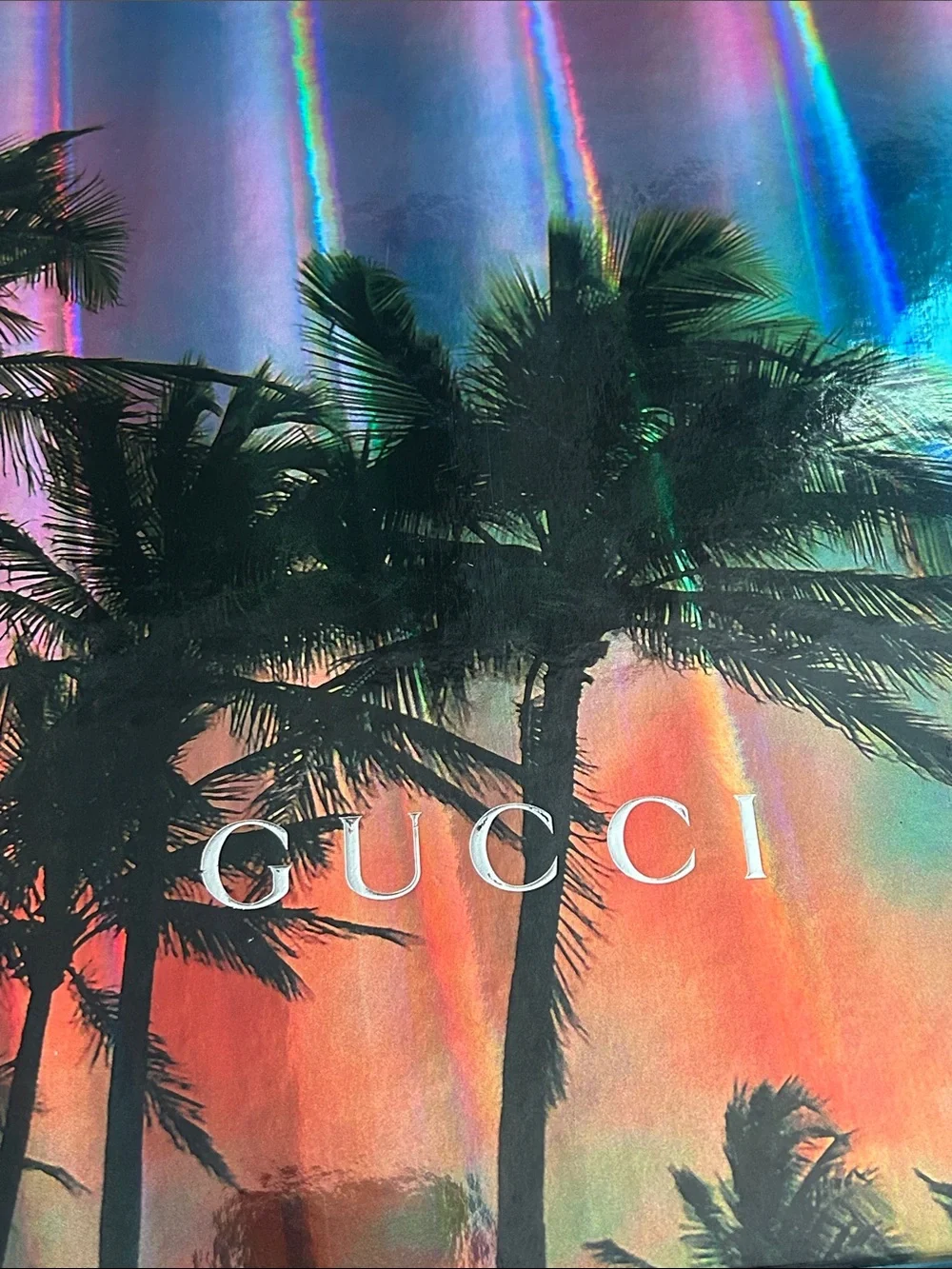 Gucci Collection Limited Edition Gift Box Palm Tree Silver Hard Pink Large